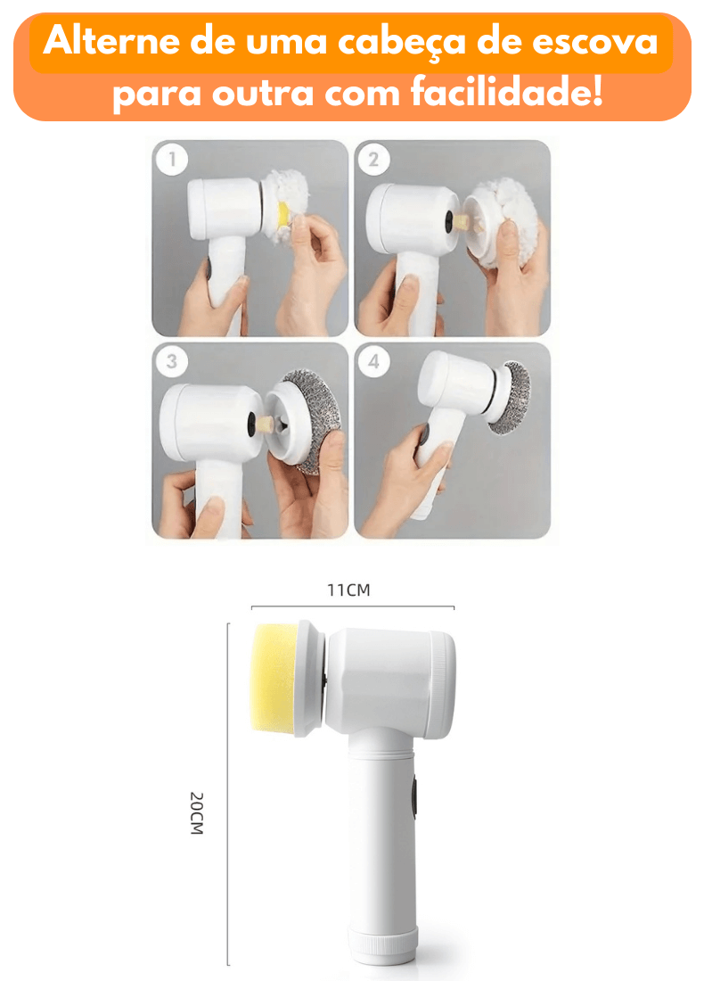 Escova de Limpeza Elétrica Multiuso - Magic Clean