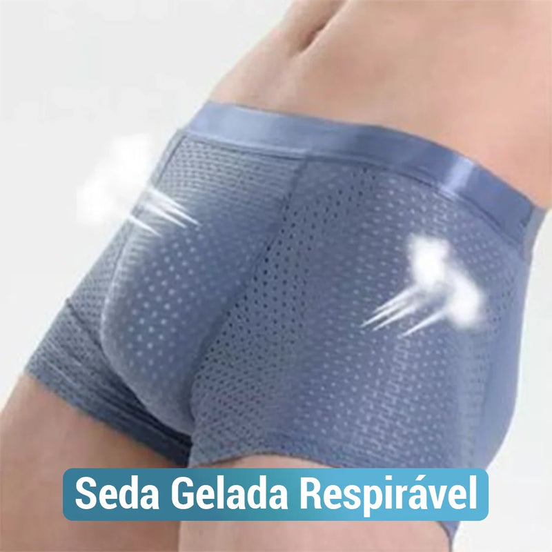 Cueca Boxer Aumenta Glúteos Feita em Seda Gelada - Men’s Secrets [COMPRE 1 & LEVE 2]