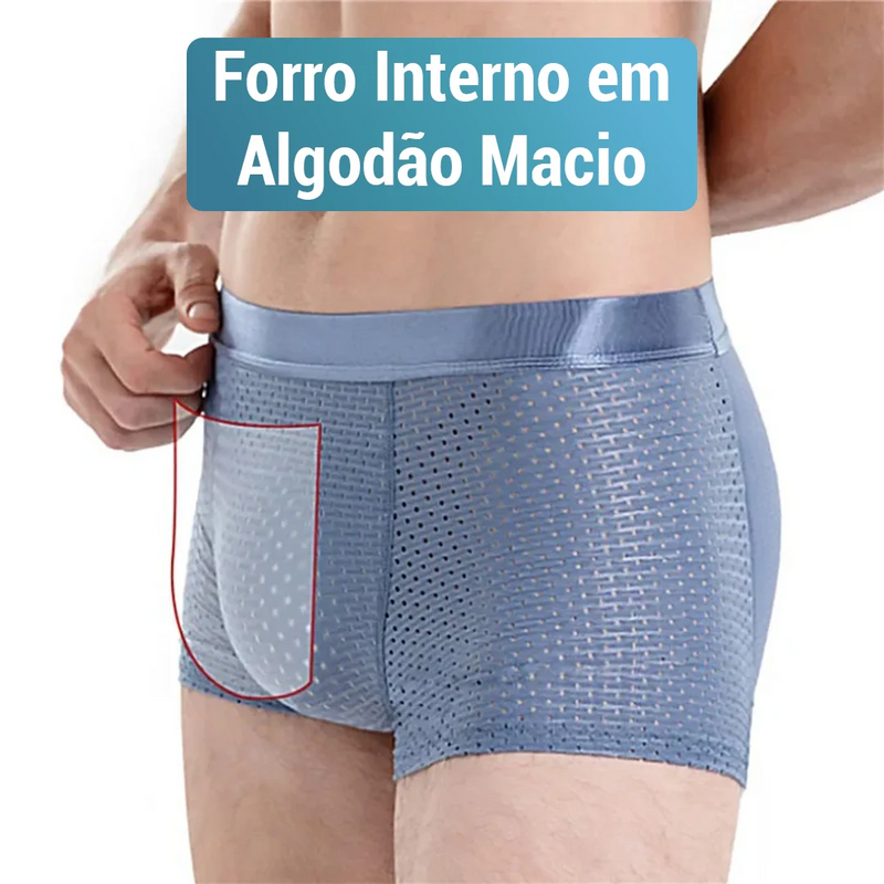 Cueca Boxer Aumenta Glúteos Feita em Seda Gelada - Men’s Secrets [COMPRE 1 & LEVE 2]