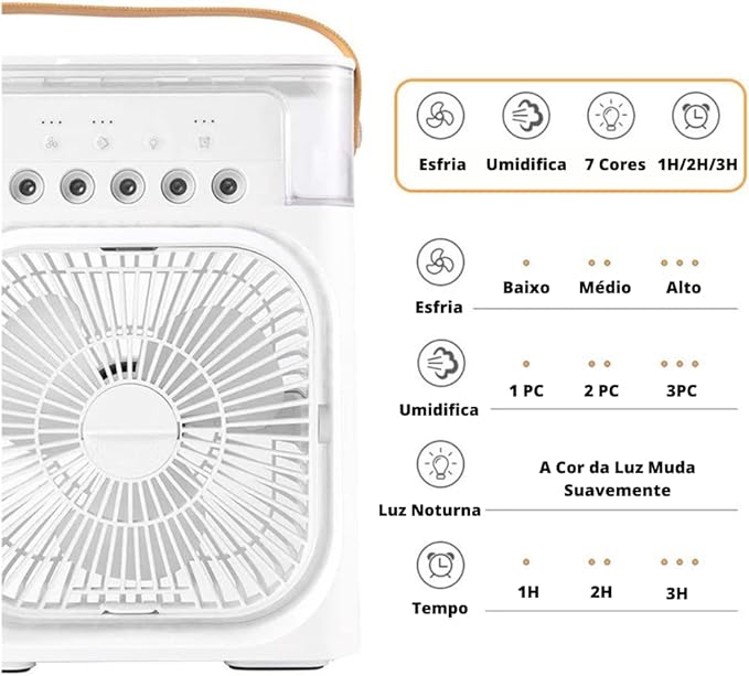 Mini Umidificador e Refrigerador de Ar Portátil Climatizza™